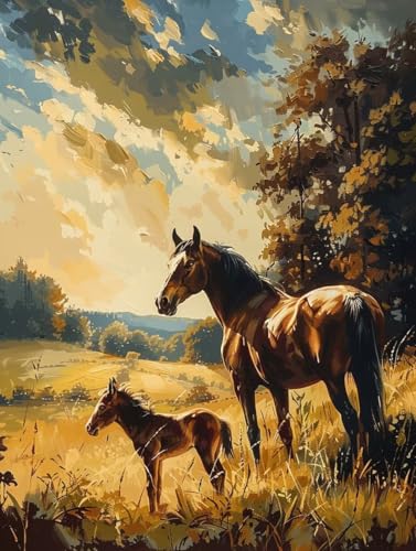 Diamond Painting Landschaft, 5D Diamond Painting Erwachsene Baum, DIY Vollbohrer Diamanten Malerei Stickerei Kreuzstich, DIY Bastelset Erwachsene, Deko Wohnzimmer Wanddeko Geschenke 100x135cm 0-7066 von KUEAJIOU