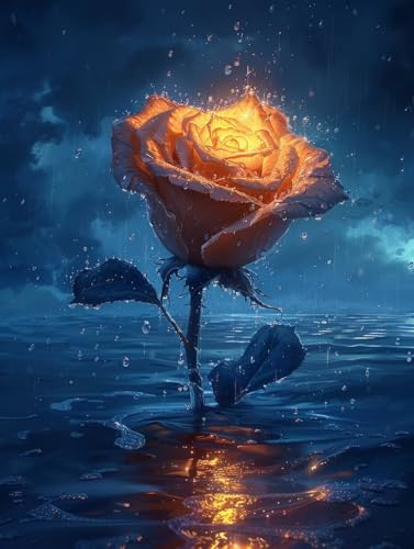 Diamond Painting Landschaft, 5D Diamond Painting Erwachsene Regentropfen, DIY Vollbohrer Diamanten Malerei Stickerei Kreuzstich, DIY Bastelset Erwachsene, Deko Wohnzimmer Geschenke 40X50cm 5-6911 von KUEAJIOU