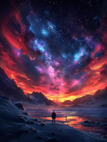 Diamond Painting Landschaft, 5D Diamond Painting Erwachsene Sonnenuntergang, DIY Vollbohrer Diamanten Malerei Stickerei Kreuzstich, DIY Bastelset Erwachsene, Deko Wohnzimmer Geschenke 60X80cm Y-9747 von KUEAJIOU