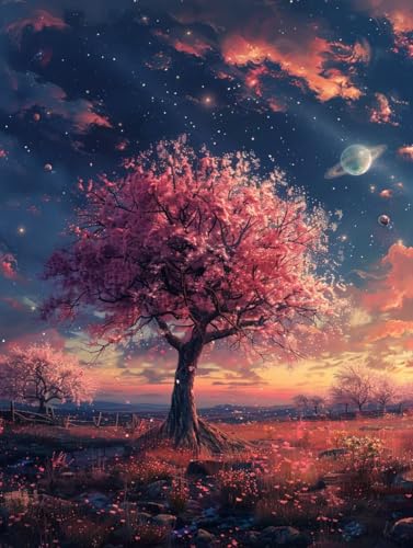Diamond Painting Landschaft, 5D Diamond Painting Erwachsene Sternenhimmel, DIY Vollbohrer Diamanten Malerei Stickerei Kreuzstich, DIY Bastelset Erwachsene, Deko Wohnzimmer Geschenke 60X70cm 3-8707 von KUEAJIOU