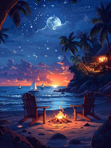 Diamond Painting Mond, 5D Diamond Painting Erwachsene Flamme, DIY Vollbohrer Diamanten Malerei Stickerei Kreuzstich, DIY Bastelset Erwachsene, Deko Wohnzimmer, Geschenke für Frauen 30x40cm H-8819 Diamond Painting Mond, 5D Diamond Painting Erwachsene Flamme, DIY Vollbohrer Diamanten Malerei Stickerei Kreuzstich, DIY Bastelset Erwachsene, Deko Wohnzimmer, Geschenke für Frauen 30x40cm H-8819 von KUEAJIOU