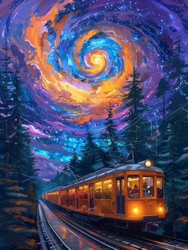 Diamond Painting Sternenhimmel, 5D Diamond Painting Erwachsene Zug, DIY Vollbohrer Diamanten Malerei Stickerei Kreuzstich, DIY Bastelset Erwachsene, Deko Wohnzimmer Wanddeko Geschenke 30x40cm B-1517 Diamond Painting Sternenhimmel, 5D Diamond Painting Erwachsene Zug, DIY Vollbohrer Diamanten Malerei Stickerei Kreuzstich, DIY Bastelset Erwachsene, Deko Wohnzimmer Wanddeko Geschenke 30x40cm B-1517 von KUEAJIOU