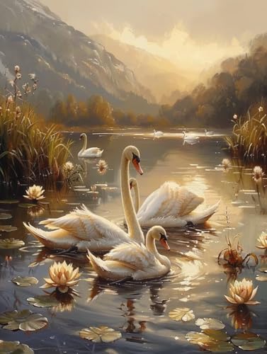 Diamond Painting Tier, 5D Diamond Painting Erwachsene Landschaft, DIY Vollbohrer Diamanten Malerei Stickerei Kreuzstich, DIY Bastelset Erwachsene, Deko Wohnzimmer, Geschenke für Frauen 40X50cm 6-5607 von KUEAJIOU