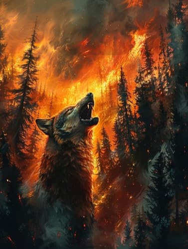 Diamond Painting Wolf, 5D Diamond Painting Erwachsene Flamme, DIY Vollbohrer Diamanten Malerei Stickerei Kreuzstich, DIY Bastelset Erwachsene, Deko Wohnzimmer, Geschenke für Frauen 90x120cm P-2572 Diamond Painting Wolf, 5D Diamond Painting Erwachsene Flamme, DIY Vollbohrer Diamanten Malerei Stickerei Kreuzstich, DIY Bastelset Erwachsene, Deko Wohnzimmer, Geschenke für Frauen 90x120cm P-2572 von KUEAJIOU