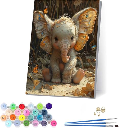 Elefant Malen Nach Zahlen Erwachsene Mit Rahmen, Malen Nach Zahlen Schmetterling, DIY Set Erwachsene Mit 3 Pinseln und Acrylfarbe Knitterfreie Leinwand, Deko Wohnzimmer und Wanddeko 100x135cm 7-3884 Elefant Malen Nach Zahlen Erwachsene Mit Rahmen, Malen Nach Zahlen Schmetterling, DIY Set Erwachsene Mit 3 Pinseln und Acrylfarbe Knitterfreie Leinwand, Deko Wohnzimmer und Wanddeko 100x135cm 7-3884 von KUEAJIOU