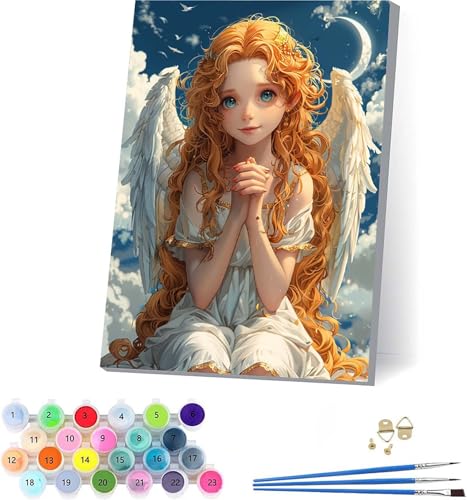 Engel Malen Nach Zahlen Erwachsene Mit Rahmen, Malen Nach Zahlen FlüGel, DIY Set Erwachsene Mit 3 Pinseln und Acrylfarbe, Paint by Numbers für Deko Wohnzimmer, Geschenke für Frauen 100x135cm 7-8259 Engel Malen Nach Zahlen Erwachsene Mit Rahmen, Malen Nach Zahlen FlüGel, DIY Set Erwachsene Mit 3 Pinseln und Acrylfarbe, Paint by Numbers für Deko Wohnzimmer, Geschenke für Frauen 100x135cm 7-8259 von KUEAJIOU