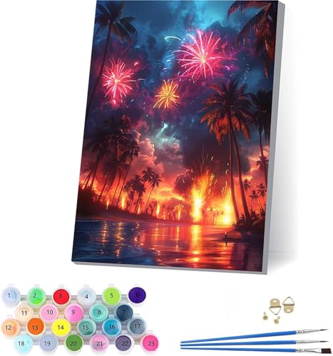 Feuerwerk Malen Nach Zahlen Erwachsene Mit Rahmen, Malen Nach Zahlen Baum, DIY Set Erwachsene Mit 3 Pinseln und Acrylfarbe, Paint by Numbers für Deko Wohnzimmer, Geschenke für Frauen 70x95cm G-8221 Feuerwerk Malen Nach Zahlen Erwachsene Mit Rahmen, Malen Nach Zahlen Baum, DIY Set Erwachsene Mit 3 Pinseln und Acrylfarbe, Paint by Numbers für Deko Wohnzimmer, Geschenke für Frauen 70x95cm G-8221 von KUEAJIOU