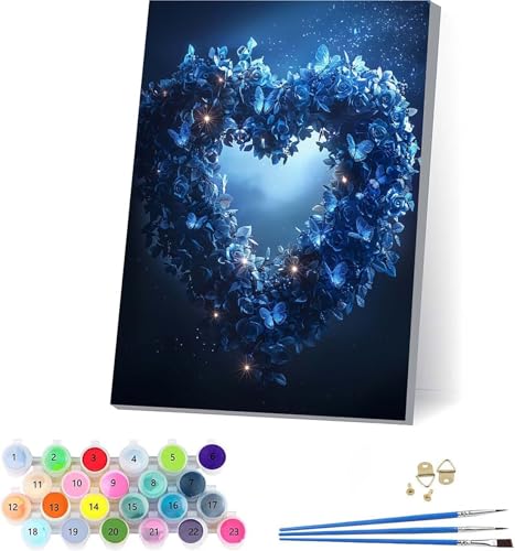 Herz Malen Nach Zahlen Erwachsene Mit Rahmen, Malen Nach Zahlen Schmetterling, DIY Set Erwachsene Mit 3 Pinseln und Acrylfarbe Knitterfreie Leinwand, Deko Wohnzimmer und Wanddeko 100x135cm S-1625 Herz Malen Nach Zahlen Erwachsene Mit Rahmen, Malen Nach Zahlen Schmetterling, DIY Set Erwachsene Mit 3 Pinseln und Acrylfarbe Knitterfreie Leinwand, Deko Wohnzimmer und Wanddeko 100x135cm S-1625 von KUEAJIOU