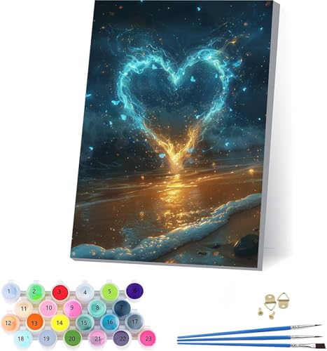 Herz Malen Nach Zahlen Erwachsene Mit Rahmen, Malen Nach Zahlen Schmetterling, DIY Set Erwachsene Mit 3 Pinseln und Acrylfarbe Knitterfreie Leinwand, Deko Wohnzimmer und Wanddeko 70x95cm J-2991 Herz Malen Nach Zahlen Erwachsene Mit Rahmen, Malen Nach Zahlen Schmetterling, DIY Set Erwachsene Mit 3 Pinseln und Acrylfarbe Knitterfreie Leinwand, Deko Wohnzimmer und Wanddeko 70x95cm J-2991 von KUEAJIOU