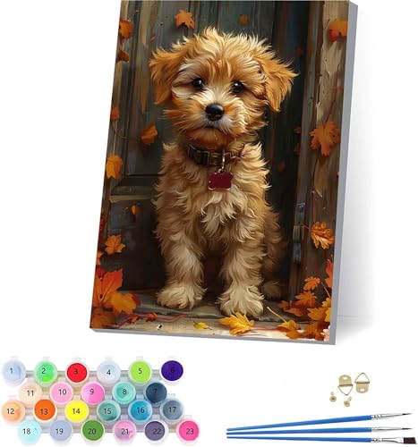 Hund Malen Nach Zahlen Erwachsene Mit Rahmen, Malen Nach Zahlen BläTter, DIY Set Erwachsene Mit 3 Pinseln und Acrylfarbe, Paint by Numbers für Deko Wohnzimmer, Geschenke für Frauen 70x95cm G-7210 Hund Malen Nach Zahlen Erwachsene Mit Rahmen, Malen Nach Zahlen BläTter, DIY Set Erwachsene Mit 3 Pinseln und Acrylfarbe, Paint by Numbers für Deko Wohnzimmer, Geschenke für Frauen 70x95cm G-7210 von KUEAJIOU