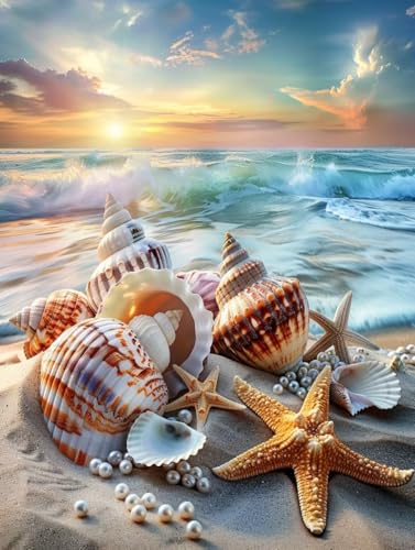 KUEAJIOU 5D Diamond Painting Strand, Sonnenuntergang Diamond Painting Erwachsene, DIY Vollbohrer Diamanten Malerei Stickerei Kreuzstich Set, Mosaikherstellung Kunst für Deko Wohnzimmer 70x95cm 8-7716 KUEAJIOU 5D Diamond Painting Strand, Sonnenuntergang Diamond Painting Erwachsene, DIY Vollbohrer Diamanten Malerei Stickerei Kreuzstich Set, Mosaikherstellung Kunst für Deko Wohnzimmer 70x95cm 8-7716 von KUEAJIOU