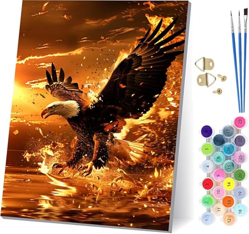Malen Nach Zahlen Erwachsene Adler Malen Nach Zahlen, DIY Set Erwachsene Flamme, Paint by Numbers Kits mit 3 Pinseln und Pigment, für Deko Wohnzimmer und Heimdekoration Geschenke 100x130cm T-6393 Malen Nach Zahlen Erwachsene Adler Malen Nach Zahlen, DIY Set Erwachsene Flamme, Paint by Numbers Kits mit 3 Pinseln und Pigment, für Deko Wohnzimmer und Heimdekoration Geschenke 100x130cm T-6393 von KUEAJIOU