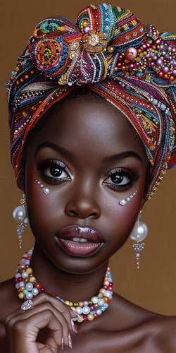 Malen Nach Zahlen Erwachsene Afrikanische Frau Malen Nach Zahlen Kits GöTtin, DIY Set Erwachsene Paint by Numbers mit Pinseln, DIY Handgemalt Ölgemälde Kit für Deko Wohnzimmer Geschenke 40x70cm 2-2045 von KUEAJIOU