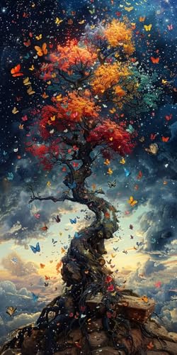 Malen Nach Zahlen Erwachsene Baum Malen Nach Zahlen Kits Sternenhimmel, DIY Set Erwachsene Paint by Numbers mit Pinseln und Acrylfarben, DIY Handgemalt Ölgemälde Kit für Deko Wohnzimmer 30x60cm B-3545 Malen Nach Zahlen Erwachsene Baum Malen Nach Zahlen Kits Sternenhimmel, DIY Set Erwachsene Paint by Numbers mit Pinseln und Acrylfarben, DIY Handgemalt Ölgemälde Kit für Deko Wohnzimmer 30x60cm B-3545 von KUEAJIOU