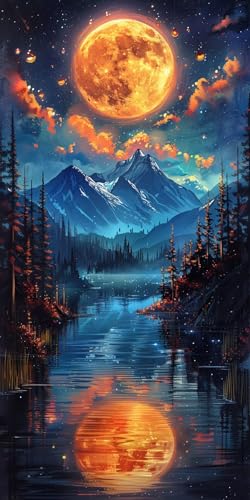 Malen Nach Zahlen Erwachsene Berg Malen Nach Zahlen Kits Mond, DIY Set Erwachsene Paint by Numbers mit Pinseln und Acrylfarben, DIY Handgemalt Ölgemälde Kit für Deko Wohnzimmer 100x200cm 5-9339 Malen Nach Zahlen Erwachsene Berg Malen Nach Zahlen Kits Mond, DIY Set Erwachsene Paint by Numbers mit Pinseln und Acrylfarben, DIY Handgemalt Ölgemälde Kit für Deko Wohnzimmer 100x200cm 5-9339 von KUEAJIOU