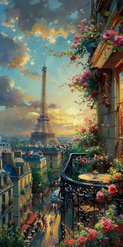 Malen Nach Zahlen Erwachsene Blume, Malen Nach Zahlen Eiffelturm, Paint by Numbers mit Pinseln und Acrylfarben, DIY Handgemalt Ölgemälde Kit für Deko Wohnzimmer und Wohnzimmer Deko 45x90cm 9-4723 Malen Nach Zahlen Erwachsene Blume, Malen Nach Zahlen Eiffelturm, Paint by Numbers mit Pinseln und Acrylfarben, DIY Handgemalt Ölgemälde Kit für Deko Wohnzimmer und Wohnzimmer Deko 45x90cm 9-4723 von KUEAJIOU