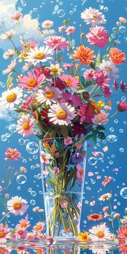 Malen Nach Zahlen Erwachsene Blume, Malen Nach Zahlen Pflanzen, Paint by Numbers mit Pinseln und Acrylfarben, DIY Handgemalt Ölgemälde Kit für Deko Wohnzimmer und Wohnzimmer Deko 80x160cm 5-2873 von KUEAJIOU