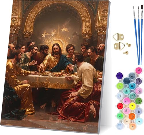 Malen Nach Zahlen Erwachsene Das Letzte Abendmahl Malen Nach Zahlen, DIY Set Erwachsene Essen, Paint by Numbers Kits mit 3 Pinseln und Pigment, für Deko Wohnzimmer und Wanddeko 100x135cm V-5898 Malen Nach Zahlen Erwachsene Das Letzte Abendmahl Malen Nach Zahlen, DIY Set Erwachsene Essen, Paint by Numbers Kits mit 3 Pinseln und Pigment, für Deko Wohnzimmer und Wanddeko 100x135cm V-5898 von KUEAJIOU