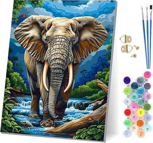 Malen Nach Zahlen Erwachsene Elefant Malen Nach Zahlen, DIY Set Erwachsene Tier, Paint by Numbers Kits mit 3 Pinseln und Pigment, für Deko Wohnzimmer und Heimdekoration Geschenke 100x130cm 6-5459 Malen Nach Zahlen Erwachsene Elefant Malen Nach Zahlen, DIY Set Erwachsene Tier, Paint by Numbers Kits mit 3 Pinseln und Pigment, für Deko Wohnzimmer und Heimdekoration Geschenke 100x130cm 6-5459 von KUEAJIOU