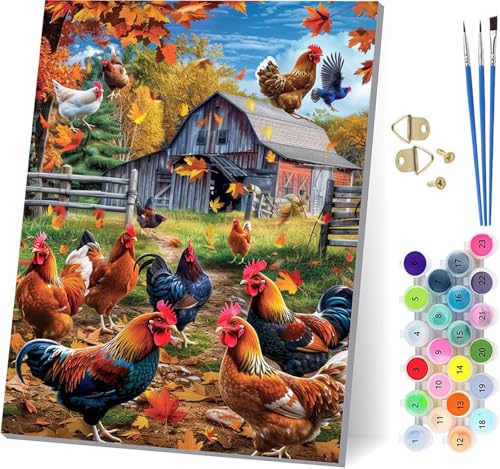 Malen Nach Zahlen Erwachsene Farm Malen Nach Zahlen, DIY Set Erwachsene Huhn, Paint by Numbers Kits mit 3 Pinseln und Pigment, für Deko Wohnzimmer und Wanddeko, Geschenke für Frauen 100x130cm G-6993 Malen Nach Zahlen Erwachsene Farm Malen Nach Zahlen, DIY Set Erwachsene Huhn, Paint by Numbers Kits mit 3 Pinseln und Pigment, für Deko Wohnzimmer und Wanddeko, Geschenke für Frauen 100x130cm G-6993 von KUEAJIOU