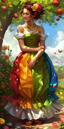 Malen Nach Zahlen Erwachsene Frau Malen Nach Zahlen Kits Blume, DIY Set Erwachsene Paint by Numbers mit Pinseln und Acrylfarben, DIY Handgemalt Ölgemälde Kit für Deko Wohnzimmer 100x200cm 5-7990 von KUEAJIOU