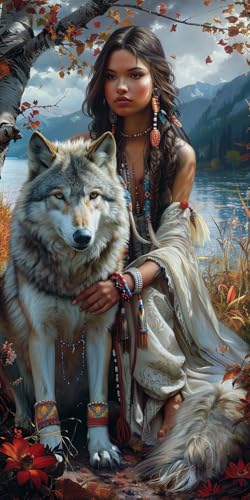 Malen Nach Zahlen Erwachsene Frau Malen Nach Zahlen Kits Wolf, DIY Set Erwachsene Paint by Numbers mit Pinseln und Acrylfarben, DIY Handgemalt Ölgemälde Kit für Deko Wohnzimmer 80x160cm M-2730 Malen Nach Zahlen Erwachsene Frau Malen Nach Zahlen Kits Wolf, DIY Set Erwachsene Paint by Numbers mit Pinseln und Acrylfarben, DIY Handgemalt Ölgemälde Kit für Deko Wohnzimmer 80x160cm M-2730 von KUEAJIOU
