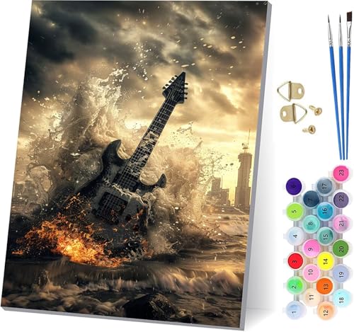 Malen Nach Zahlen Erwachsene Gitarre Malen Nach Zahlen, DIY Set Erwachsene Flamme, Paint by Numbers Kits mit 3 Pinseln und Pigment, für Deko Wohnzimmer und Heimdekoration Geschenke 100x135cm 9-6195 Malen Nach Zahlen Erwachsene Gitarre Malen Nach Zahlen, DIY Set Erwachsene Flamme, Paint by Numbers Kits mit 3 Pinseln und Pigment, für Deko Wohnzimmer und Heimdekoration Geschenke 100x135cm 9-6195 von KUEAJIOU