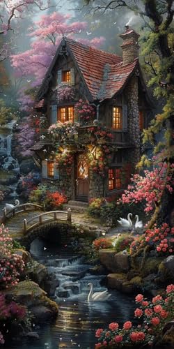 Malen Nach Zahlen Erwachsene HäUser Malen Nach Zahlen Kits Gans, DIY Set Erwachsene Paint by Numbers mit Pinseln und Acrylfarben, DIY Handgemalt Ölgemälde Kit für Deko Wohnzimmer 40x70cm 5-3977 Malen Nach Zahlen Erwachsene HäUser Malen Nach Zahlen Kits Gans, DIY Set Erwachsene Paint by Numbers mit Pinseln und Acrylfarben, DIY Handgemalt Ölgemälde Kit für Deko Wohnzimmer 40x70cm 5-3977 von KUEAJIOU