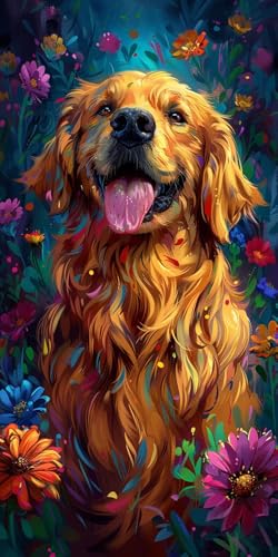 Malen Nach Zahlen Erwachsene Hund Malen Nach Zahlen Kits Blume, DIY Set Erwachsene Paint by Numbers mit Pinseln und Acrylfarben, DIY Handgemalt Ölgemälde Kit für Deko Wohnzimmer 80x160cm 4-6340 Malen Nach Zahlen Erwachsene Hund Malen Nach Zahlen Kits Blume, DIY Set Erwachsene Paint by Numbers mit Pinseln und Acrylfarben, DIY Handgemalt Ölgemälde Kit für Deko Wohnzimmer 80x160cm 4-6340 von KUEAJIOU