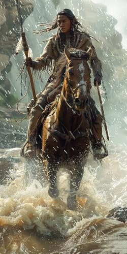 Malen Nach Zahlen Erwachsene Indianer, Malen Nach Zahlen Horse, Paint by Numbers mit Pinseln und Acrylfarben, DIY Handgemalt Ölgemälde Kit für Deko Wohnzimmer und Wohnzimmer Deko 70x140cm N-1807 Malen Nach Zahlen Erwachsene Indianer, Malen Nach Zahlen Horse, Paint by Numbers mit Pinseln und Acrylfarben, DIY Handgemalt Ölgemälde Kit für Deko Wohnzimmer und Wohnzimmer Deko 70x140cm N-1807 von KUEAJIOU
