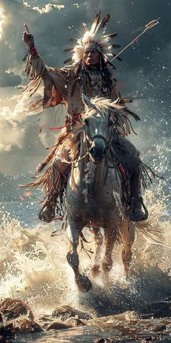 Malen Nach Zahlen Erwachsene Indianer, Malen Nach Zahlen Horse, Paint by Numbers mit Pinseln und Acrylfarben, DIY Handgemalt Ölgemälde Kit für Deko Wohnzimmer und Wohnzimmer Deko 70x140cm X-1066 Malen Nach Zahlen Erwachsene Indianer, Malen Nach Zahlen Horse, Paint by Numbers mit Pinseln und Acrylfarben, DIY Handgemalt Ölgemälde Kit für Deko Wohnzimmer und Wohnzimmer Deko 70x140cm X-1066 von KUEAJIOU