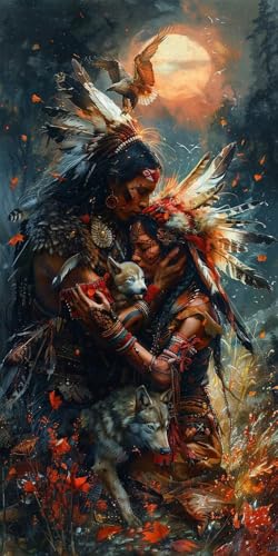 Malen Nach Zahlen Erwachsene Indianer, Malen Nach Zahlen Vogel, Paint by Numbers mit Pinseln und Acrylfarben, DIY Handgemalt Ölgemälde Kit für Deko Wohnzimmer und Wohnzimmer Deko 100x200cm D-9148 Malen Nach Zahlen Erwachsene Indianer, Malen Nach Zahlen Vogel, Paint by Numbers mit Pinseln und Acrylfarben, DIY Handgemalt Ölgemälde Kit für Deko Wohnzimmer und Wohnzimmer Deko 100x200cm D-9148 von KUEAJIOU