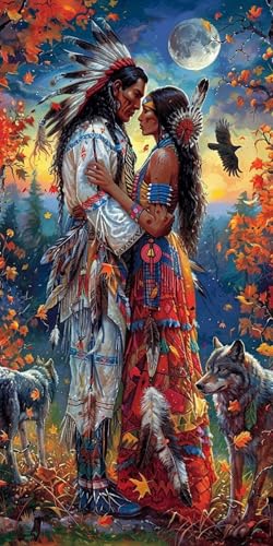 Malen Nach Zahlen Erwachsene Indianer, Malen Nach Zahlen Wolf, Paint by Numbers mit Pinseln und Acrylfarben, DIY Handgemalt Ölgemälde Kit für Deko Wohnzimmer und Wohnzimmer Deko 100x200cm F-5817 Malen Nach Zahlen Erwachsene Indianer, Malen Nach Zahlen Wolf, Paint by Numbers mit Pinseln und Acrylfarben, DIY Handgemalt Ölgemälde Kit für Deko Wohnzimmer und Wohnzimmer Deko 100x200cm F-5817 von KUEAJIOU