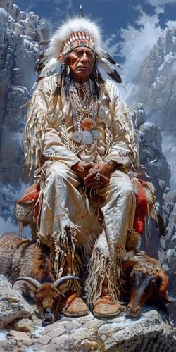Malen Nach Zahlen Erwachsene Indianer Malen Nach Zahlen Kits Berg, DIY Set Erwachsene Paint by Numbers mit Pinseln und Acrylfarben, DIY Handgemalt Ölgemälde Kit für Deko Wohnzimmer 80x160cm N-5453 Malen Nach Zahlen Erwachsene Indianer Malen Nach Zahlen Kits Berg, DIY Set Erwachsene Paint by Numbers mit Pinseln und Acrylfarben, DIY Handgemalt Ölgemälde Kit für Deko Wohnzimmer 80x160cm N-5453 von KUEAJIOU