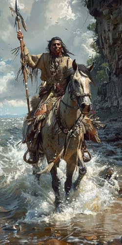 Malen Nach Zahlen Erwachsene Indianer Malen Nach Zahlen Kits Horse, DIY Set Erwachsene Paint by Numbers mit Pinseln und Acrylfarben, DIY Handgemalt Ölgemälde Kit für Deko Wohnzimmer 70x140cm 6-5366 Malen Nach Zahlen Erwachsene Indianer Malen Nach Zahlen Kits Horse, DIY Set Erwachsene Paint by Numbers mit Pinseln und Acrylfarben, DIY Handgemalt Ölgemälde Kit für Deko Wohnzimmer 70x140cm 6-5366 von KUEAJIOU