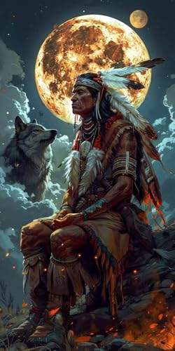 Malen Nach Zahlen Erwachsene Indianer Malen Nach Zahlen Kits Wolf, DIY Set Erwachsene Paint by Numbers mit Pinseln und Acrylfarben, DIY Handgemalt Ölgemälde Kit für Deko Wohnzimmer 30x60cm Z-4886 Malen Nach Zahlen Erwachsene Indianer Malen Nach Zahlen Kits Wolf, DIY Set Erwachsene Paint by Numbers mit Pinseln und Acrylfarben, DIY Handgemalt Ölgemälde Kit für Deko Wohnzimmer 30x60cm Z-4886 von KUEAJIOU