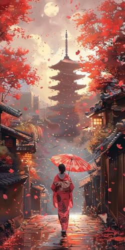 Malen Nach Zahlen Erwachsene Japanerin, Malen Nach Zahlen StraßE, Paint by Numbers mit Pinseln und Acrylfarben, DIY Handgemalt Ölgemälde Kit für Deko Wohnzimmer und Wohnzimmer Deko 30x60cm 7-6753 Malen Nach Zahlen Erwachsene Japanerin, Malen Nach Zahlen StraßE, Paint by Numbers mit Pinseln und Acrylfarben, DIY Handgemalt Ölgemälde Kit für Deko Wohnzimmer und Wohnzimmer Deko 30x60cm 7-6753 von KUEAJIOU