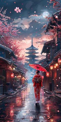 Malen Nach Zahlen Erwachsene Japanerin, Malen Nach Zahlen StraßE, Paint by Numbers mit Pinseln und Acrylfarben, DIY Handgemalt Ölgemälde Kit für Deko Wohnzimmer und Wohnzimmer Deko 70x140cm C-8003 Malen Nach Zahlen Erwachsene Japanerin, Malen Nach Zahlen StraßE, Paint by Numbers mit Pinseln und Acrylfarben, DIY Handgemalt Ölgemälde Kit für Deko Wohnzimmer und Wohnzimmer Deko 70x140cm C-8003 von KUEAJIOU