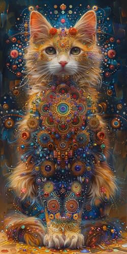 Malen Nach Zahlen Erwachsene Katze, Malen Nach Zahlen Tier, Paint by Numbers mit Pinseln und Acrylfarben, DIY Handgemalt Ölgemälde Kit für Deko Wohnzimmer Geschenke und Wohnzimmer Deko 100x200cm Z-220 Malen Nach Zahlen Erwachsene Katze, Malen Nach Zahlen Tier, Paint by Numbers mit Pinseln und Acrylfarben, DIY Handgemalt Ölgemälde Kit für Deko Wohnzimmer Geschenke und Wohnzimmer Deko 100x200cm Z-220 von KUEAJIOU