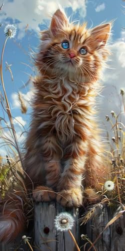 Malen Nach Zahlen Erwachsene Katze, Malen Nach Zahlen Wolke, Paint by Numbers mit Pinseln und Acrylfarben, DIY Handgemalt Ölgemälde Kit für Deko Wohnzimmer und Wohnzimmer Deko Geschenke 35x70cm 5-8953 Malen Nach Zahlen Erwachsene Katze, Malen Nach Zahlen Wolke, Paint by Numbers mit Pinseln und Acrylfarben, DIY Handgemalt Ölgemälde Kit für Deko Wohnzimmer und Wohnzimmer Deko Geschenke 35x70cm 5-8953 von KUEAJIOU