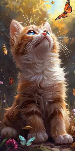 Malen Nach Zahlen Erwachsene Katze Malen Nach Zahlen Kits Schmetterling, DIY Set Erwachsene Paint by Numbers mit Pinseln, DIY Handgemalt Ölgemälde Kit für Deko Wohnzimmer Geschenke 100x200cm 0-5602 Malen Nach Zahlen Erwachsene Katze Malen Nach Zahlen Kits Schmetterling, DIY Set Erwachsene Paint by Numbers mit Pinseln, DIY Handgemalt Ölgemälde Kit für Deko Wohnzimmer Geschenke 100x200cm 0-5602 von KUEAJIOU