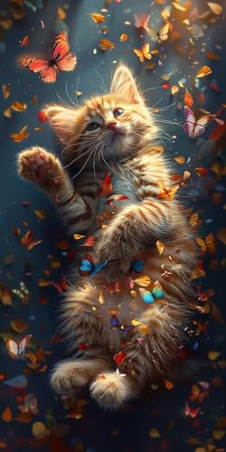 Malen Nach Zahlen Erwachsene Katze Malen Nach Zahlen Kits Schmetterling, DIY Set Erwachsene Paint by Numbers mit Pinseln, DIY Handgemalt Ölgemälde Kit für Deko Wohnzimmer Geschenke 100x200cm Y-3838 Malen Nach Zahlen Erwachsene Katze Malen Nach Zahlen Kits Schmetterling, DIY Set Erwachsene Paint by Numbers mit Pinseln, DIY Handgemalt Ölgemälde Kit für Deko Wohnzimmer Geschenke 100x200cm Y-3838 von KUEAJIOU