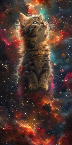 Malen Nach Zahlen Erwachsene Katze Malen Nach Zahlen Kits Sternenhimmel, DIY Set Erwachsene Paint by Numbers mit Pinseln, DIY Handgemalt Ölgemälde Kit für Deko Wohnzimmer Geschenke 40x70cm J-9218 Malen Nach Zahlen Erwachsene Katze Malen Nach Zahlen Kits Sternenhimmel, DIY Set Erwachsene Paint by Numbers mit Pinseln, DIY Handgemalt Ölgemälde Kit für Deko Wohnzimmer Geschenke 40x70cm J-9218 von KUEAJIOU