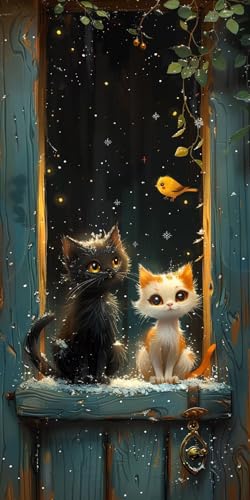 Malen Nach Zahlen Erwachsene Katze Malen Nach Zahlen Kits Vogel, DIY Set Erwachsene Paint by Numbers mit Pinseln und Acrylfarben, DIY Handgemalt Ölgemälde Kit für Deko Wohnzimmer 100x200cm Q-6114 Malen Nach Zahlen Erwachsene Katze Malen Nach Zahlen Kits Vogel, DIY Set Erwachsene Paint by Numbers mit Pinseln und Acrylfarben, DIY Handgemalt Ölgemälde Kit für Deko Wohnzimmer 100x200cm Q-6114 von KUEAJIOU