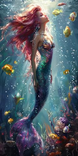 Malen Nach Zahlen Erwachsene Meerjungfrau Malen Nach Zahlen Kits Fisch, DIY Set Erwachsene Paint by Numbers mit Pinseln, DIY Handgemalt Ölgemälde Kit für Deko Wohnzimmer Geschenke 100x200cm 4-5393 Malen Nach Zahlen Erwachsene Meerjungfrau Malen Nach Zahlen Kits Fisch, DIY Set Erwachsene Paint by Numbers mit Pinseln, DIY Handgemalt Ölgemälde Kit für Deko Wohnzimmer Geschenke 100x200cm 4-5393 von KUEAJIOU