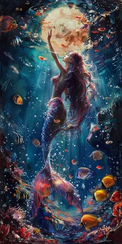 Malen Nach Zahlen Erwachsene Meerjungfrau Malen Nach Zahlen Kits Fisch, DIY Set Erwachsene Paint by Numbers mit Pinseln und Acrylfarben, DIY Handgemalt Ölgemälde Kit für Deko Wohnzimmer 40x85cm G-8518 Malen Nach Zahlen Erwachsene Meerjungfrau Malen Nach Zahlen Kits Fisch, DIY Set Erwachsene Paint by Numbers mit Pinseln und Acrylfarben, DIY Handgemalt Ölgemälde Kit für Deko Wohnzimmer 40x85cm G-8518 von KUEAJIOU