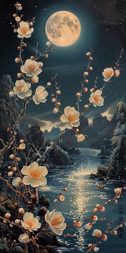 Malen Nach Zahlen Erwachsene Mond, Malen Nach Zahlen Blume, Paint by Numbers mit Pinseln und Acrylfarben, DIY Handgemalt Ölgemälde Kit für Deko Wohnzimmer und Wohnzimmer Deko Geschenke 80x160cm 4-9359 Malen Nach Zahlen Erwachsene Mond, Malen Nach Zahlen Blume, Paint by Numbers mit Pinseln und Acrylfarben, DIY Handgemalt Ölgemälde Kit für Deko Wohnzimmer und Wohnzimmer Deko Geschenke 80x160cm 4-9359 von KUEAJIOU