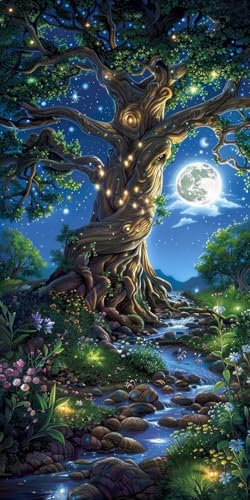 Malen Nach Zahlen Erwachsene Mond Malen Nach Zahlen Kits Baum, DIY Set Erwachsene Paint by Numbers mit Pinseln und Acrylfarben, DIY Handgemalt Ölgemälde Kit für Deko Wohnzimmer Geschenke 45x90cm 8-608 Malen Nach Zahlen Erwachsene Mond Malen Nach Zahlen Kits Baum, DIY Set Erwachsene Paint by Numbers mit Pinseln und Acrylfarben, DIY Handgemalt Ölgemälde Kit für Deko Wohnzimmer Geschenke 45x90cm 8-608 von KUEAJIOU