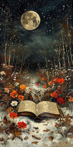 Malen Nach Zahlen Erwachsene Mond Malen Nach Zahlen Kits Blume, DIY Set Erwachsene Paint by Numbers mit Pinseln und Acrylfarben, DIY Handgemalt Ölgemälde Kit für Deko Wohnzimmer 40x85cm 3-6659 von KUEAJIOU