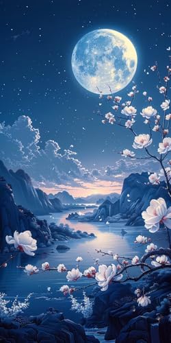 Malen Nach Zahlen Erwachsene Mond Malen Nach Zahlen Kits Blume, DIY Set Erwachsene Paint by Numbers mit Pinseln und Acrylfarben, DIY Handgemalt Ölgemälde Kit für Deko Wohnzimmer 80x160cm 2-9080 Malen Nach Zahlen Erwachsene Mond Malen Nach Zahlen Kits Blume, DIY Set Erwachsene Paint by Numbers mit Pinseln und Acrylfarben, DIY Handgemalt Ölgemälde Kit für Deko Wohnzimmer 80x160cm 2-9080 von KUEAJIOU